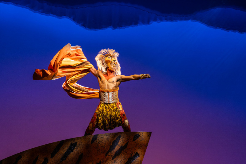 Vincent Jamal Hooper as Simba in THE LION KING on Broadway. Photo Credit: Evan Zimmerman, MurphyMade ©Disney