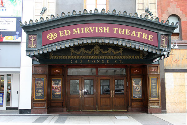 exterior of CAA Theatre showing CAA Ed Mirvish Theatre branding