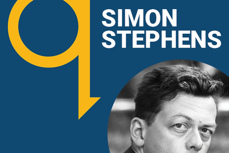 Black-and-white headshot photo of playwright Simon Stephens