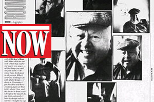 Black and white newspaper featuring photos of Mickey Rooney with red and white NOW magazine logo.