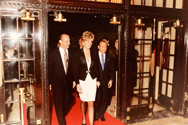 David Mirvish, Diana Prncass of Wales and Ed Mirvish exit the Royal Alexandra Theatre