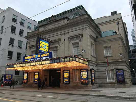 royal alexandra theatre come from away exterior