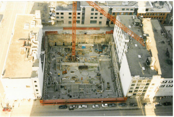 Overhead shot of construction on the Princess of Wales