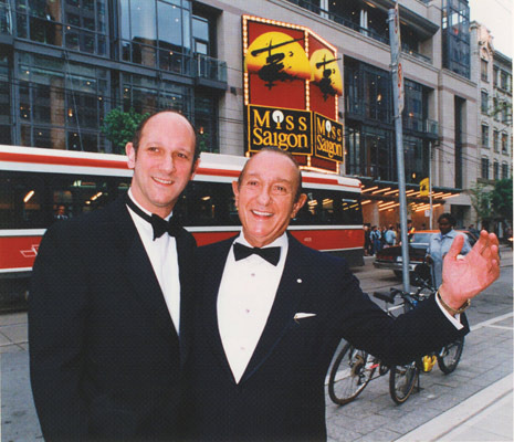 david and ed mirvish in front of the newly built princess of wales theatre