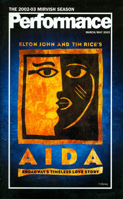 aida broadway's timeless love story performance programme cover