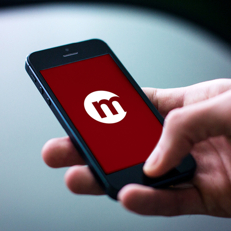 mirvish app mobile device with mirvish logo